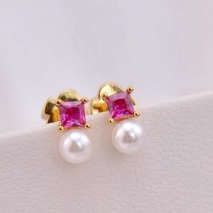 ❗️LAST ONE❗️Kate Spade Mini Gem Pearl Stud Earrings Pink